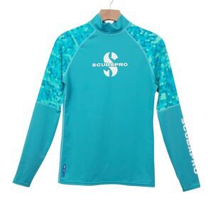 Scubapro Womens Medium Green Rash Guard UPF+50 Long Sleeve Surfing Diving Beach